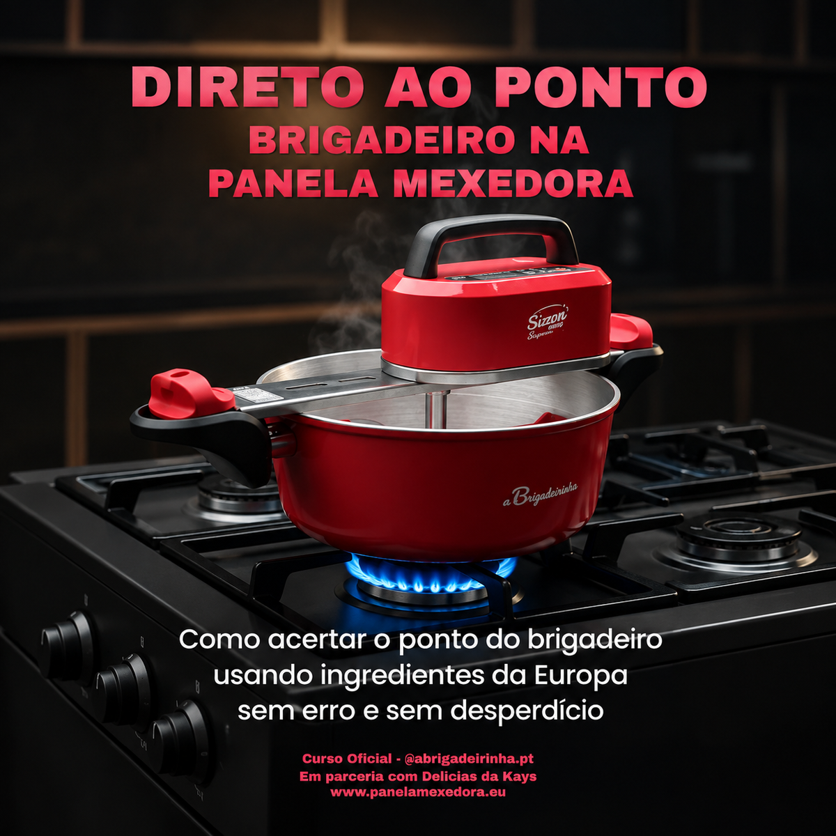 COMBO: PANELA PARA MEXER DOCES SUZAN PRO 28 INOX + SUPORTE + CAPAS + CURSO E FRETE GRÁTIS DE BRINDE