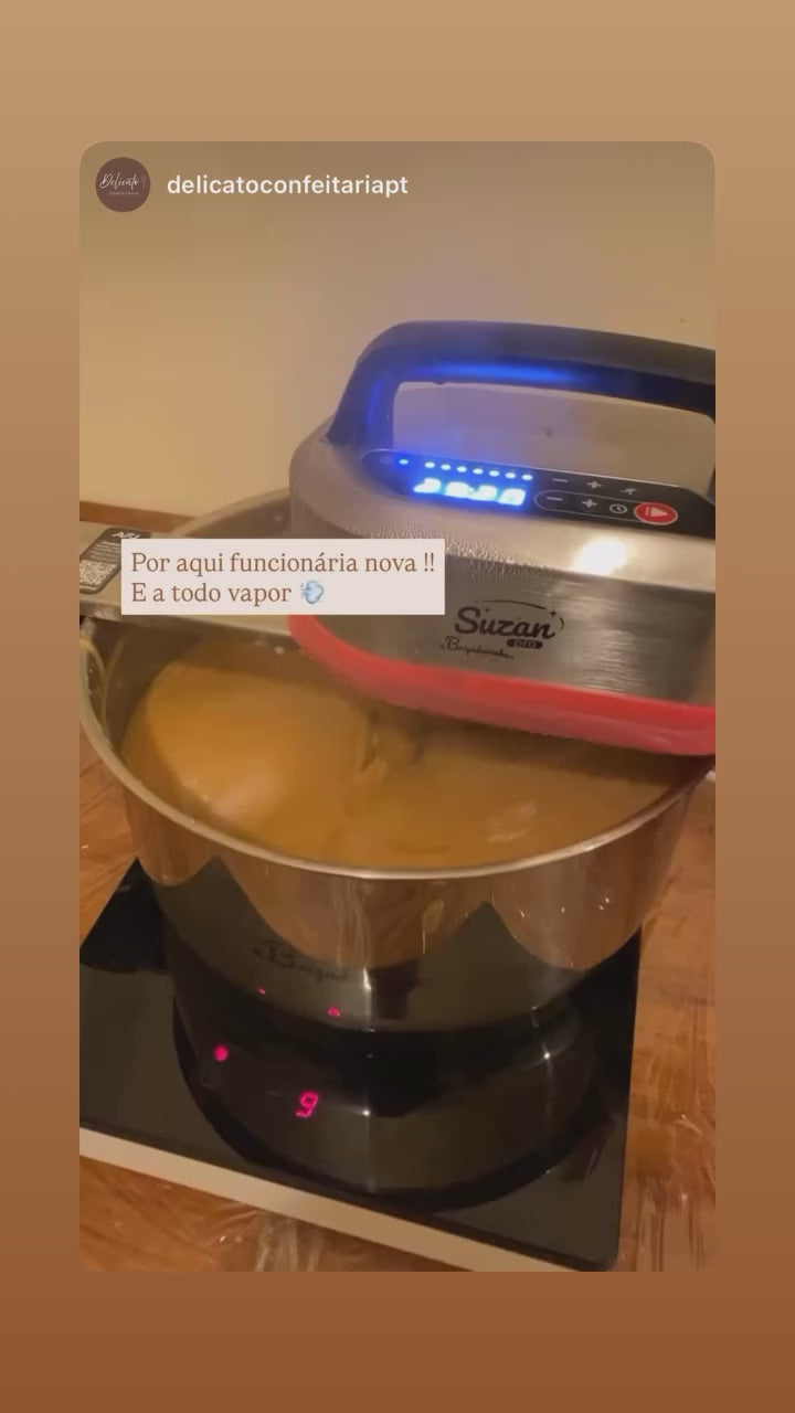 COMBO: PANELA PARA MEXER DOCES SUZAN PRO 28 INOX + SUPORTE + CAPAS + CURSO E FRETE GRÁTIS DE BRINDE