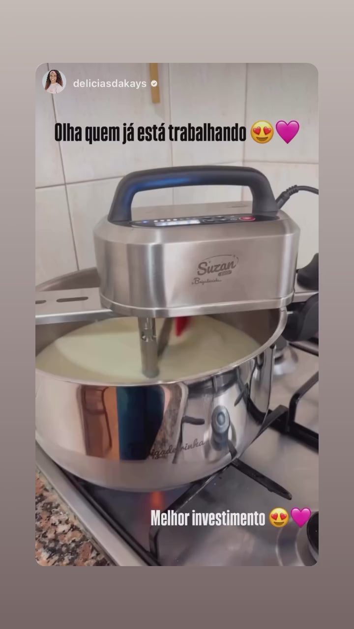 COMBO: PANELA PARA MEXER DOCES SUZAN PRO 28 INOX + SUPORTE + CAPAS + CURSO E FRETE GRÁTIS DE BRINDE